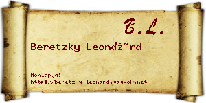 Beretzky Leonárd névjegykártya
